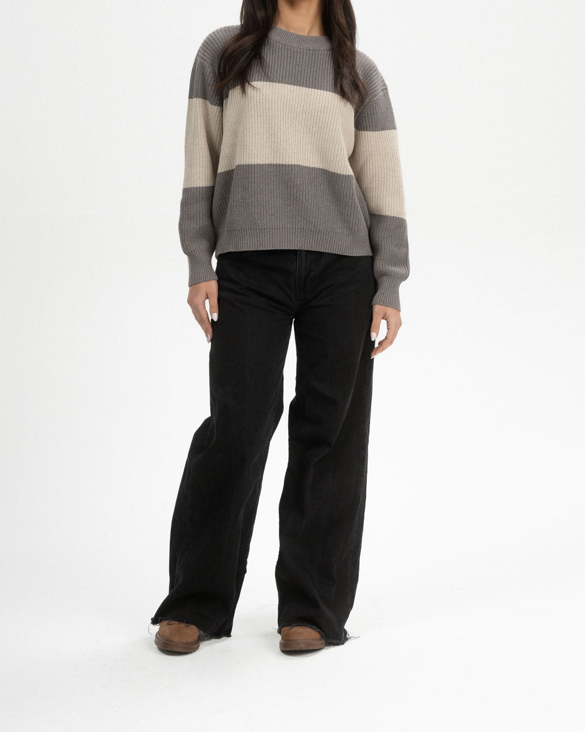 Mela Damen Rippstrick Pullover Bio Baumwolle