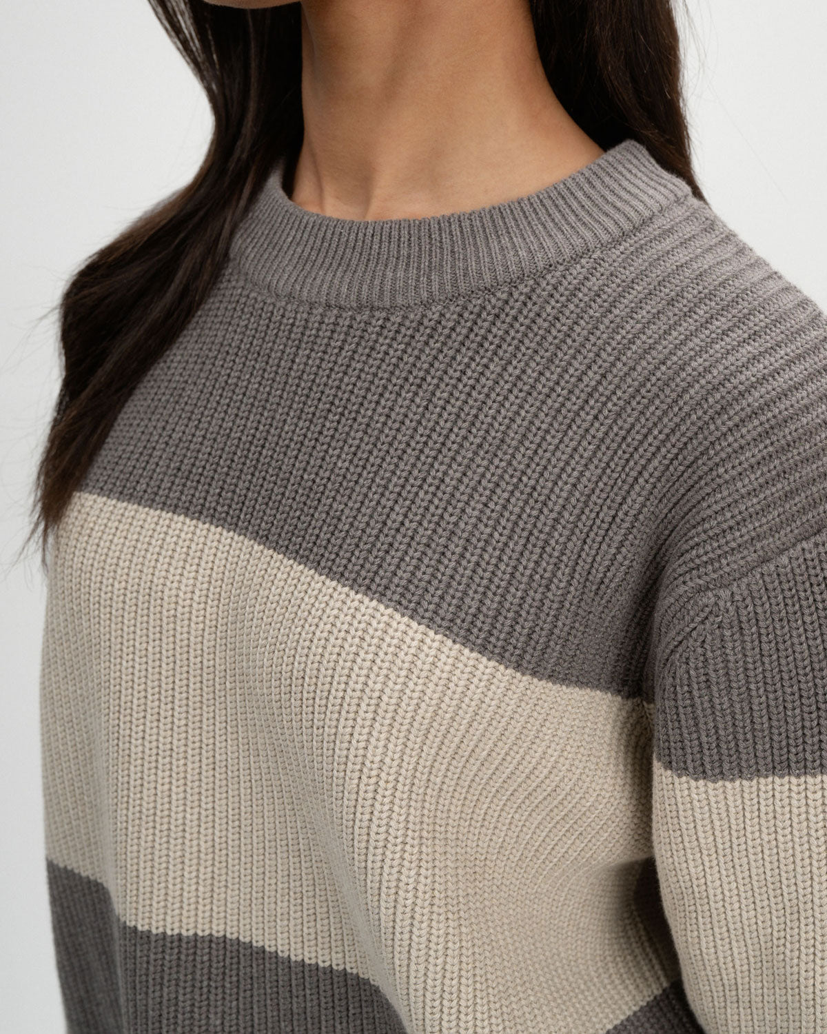 Mela Damen Rippstrick Pullover Bio Baumwolle