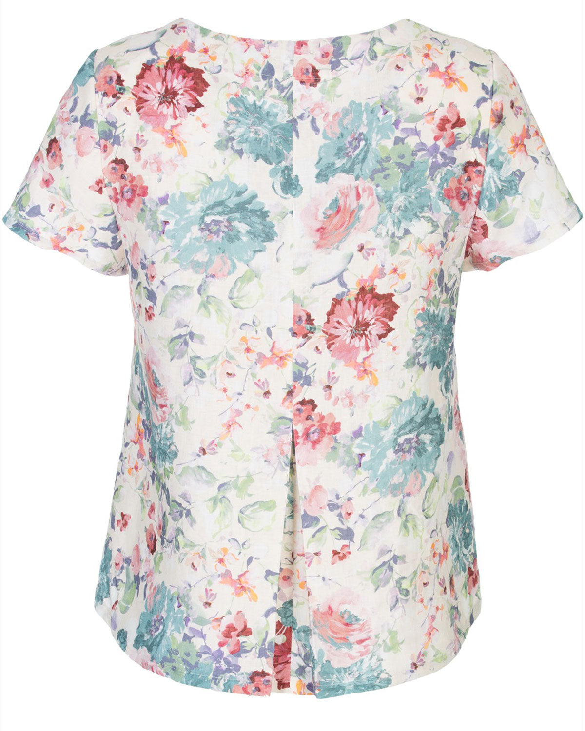 Naturalmente Damen-Leinenbluse mit floralem Muster