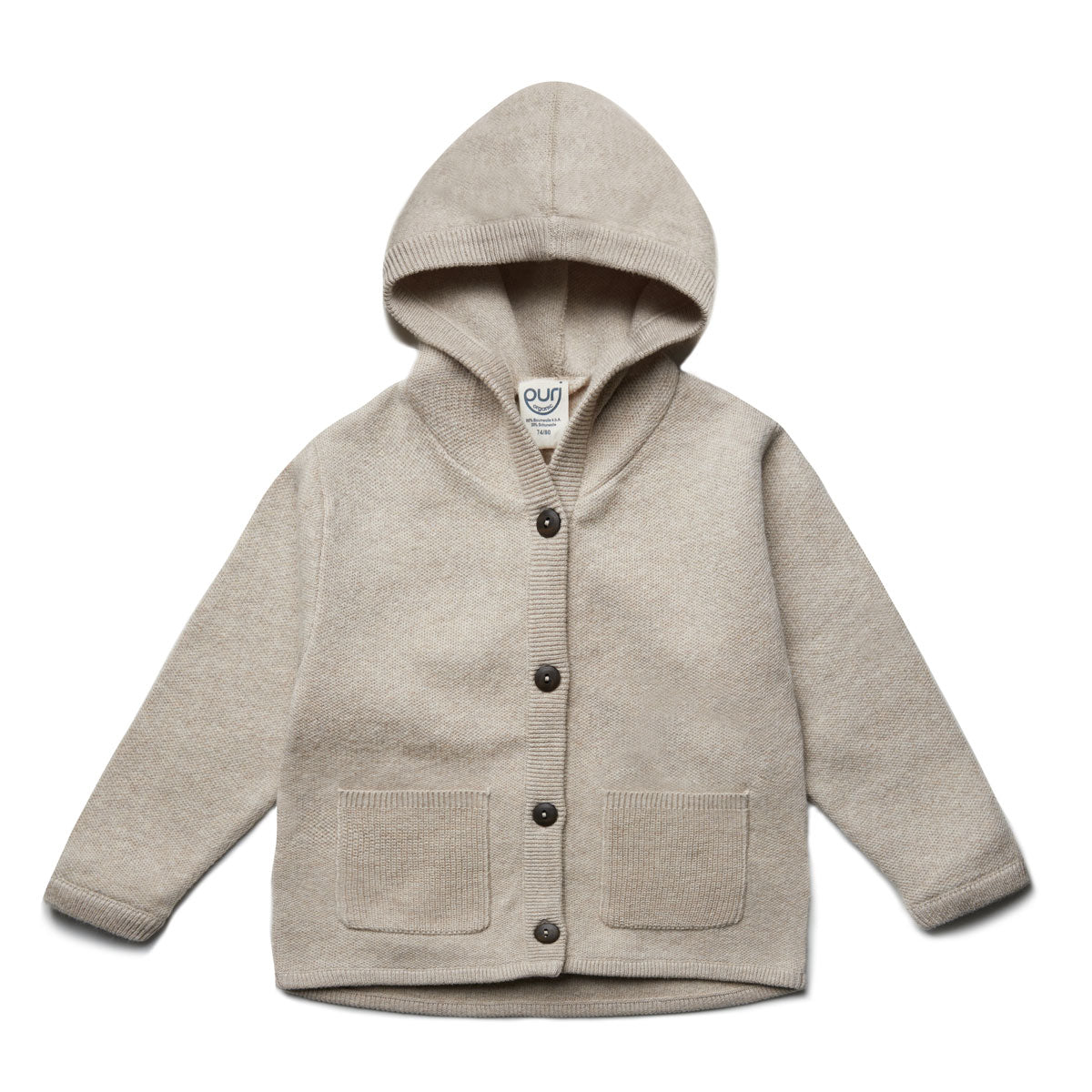 Puri Organic Keinkinder Jacke Hoody Bio Baumwolle Wolle