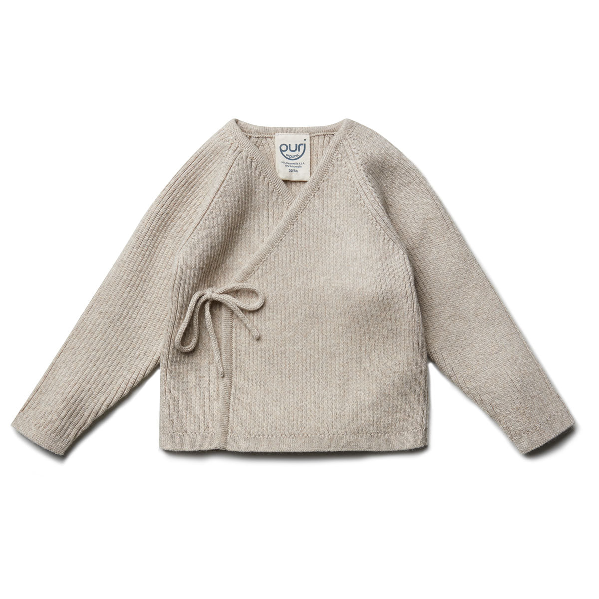 Puri Organic Baby Kimono Jacke Rippenstrick Bio Baumwolle Wolle