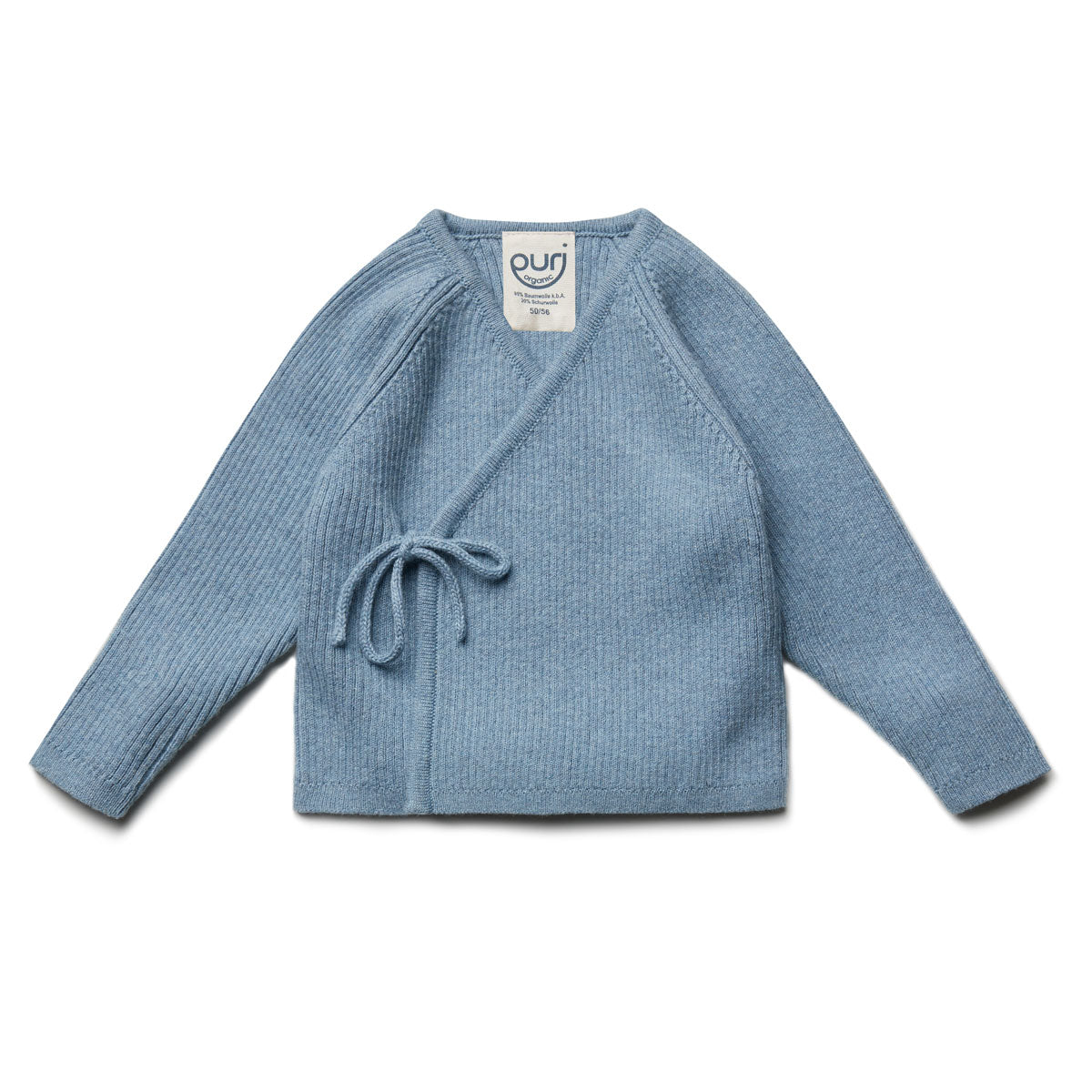 Puri Organic Baby Kimono Jacke Rippenstrick Bio Baumwolle Wolle