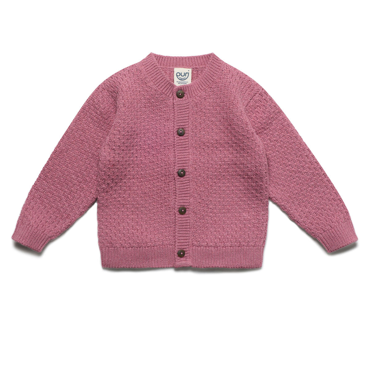 Baby Kinder Cardigan Moosstrick Baumwolle (Bio) Schurwolle