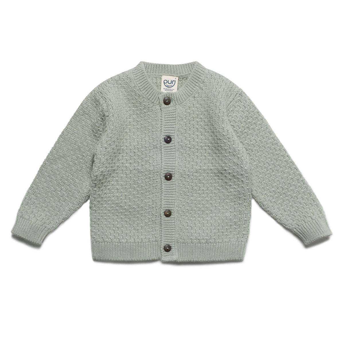 Baby Kinder Cardigan Moosstrick Baumwolle (Bio) Schurwolle