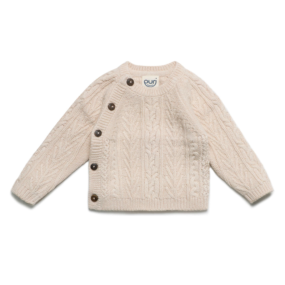 Baby Kimono Jacke Aranstrick Baumwolle (Bio) Schurwolle
