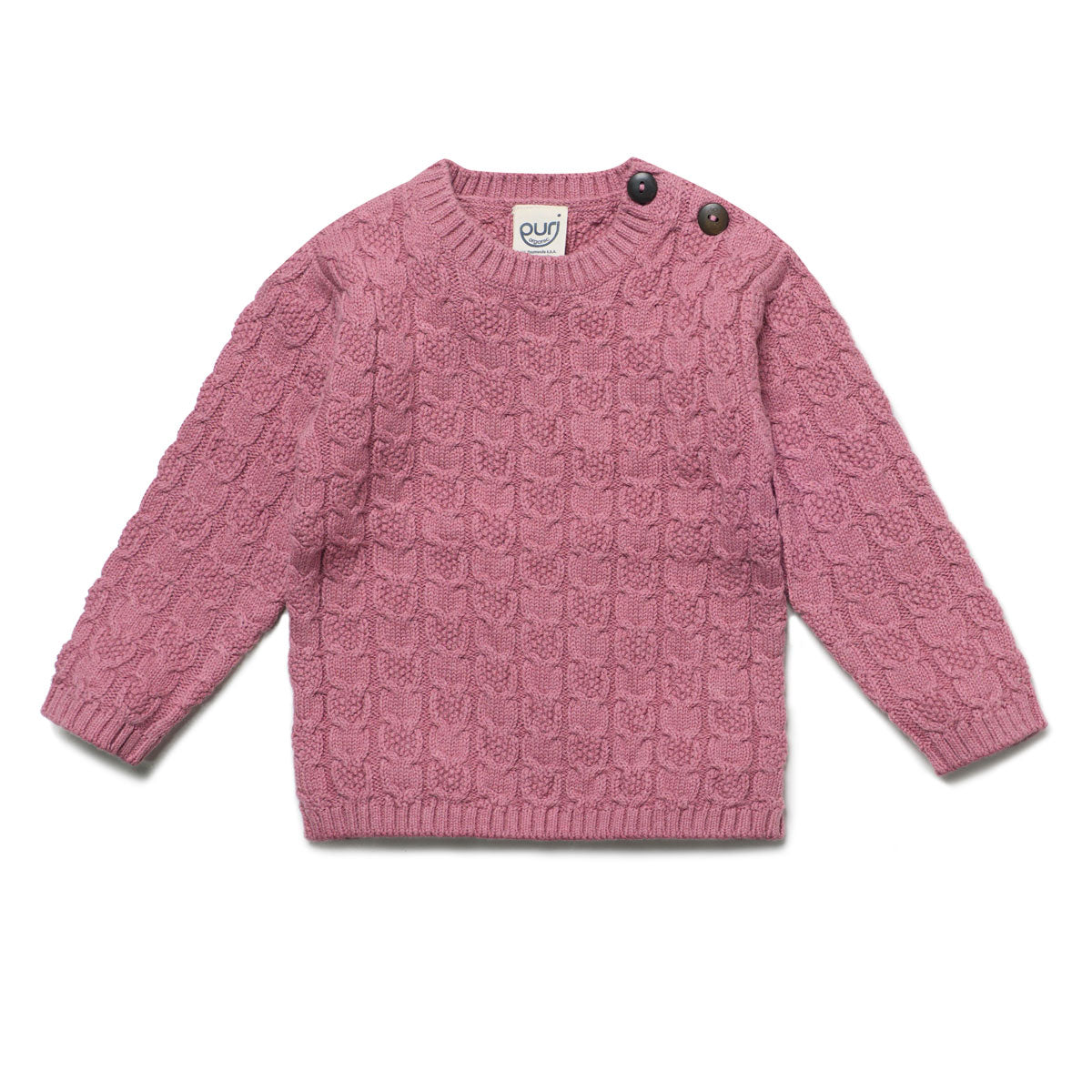Baby Kleinkinder Pullover Strukturstrick Baumwolle (Bio) Schurwolle