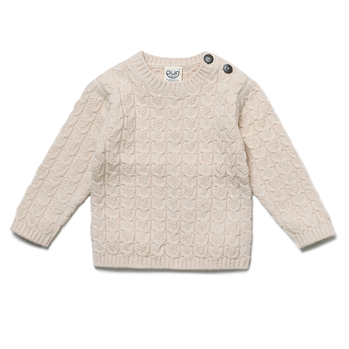 Baby Kleinkinder Pullover Strukturstrick Baumwolle (Bio) Schurwolle