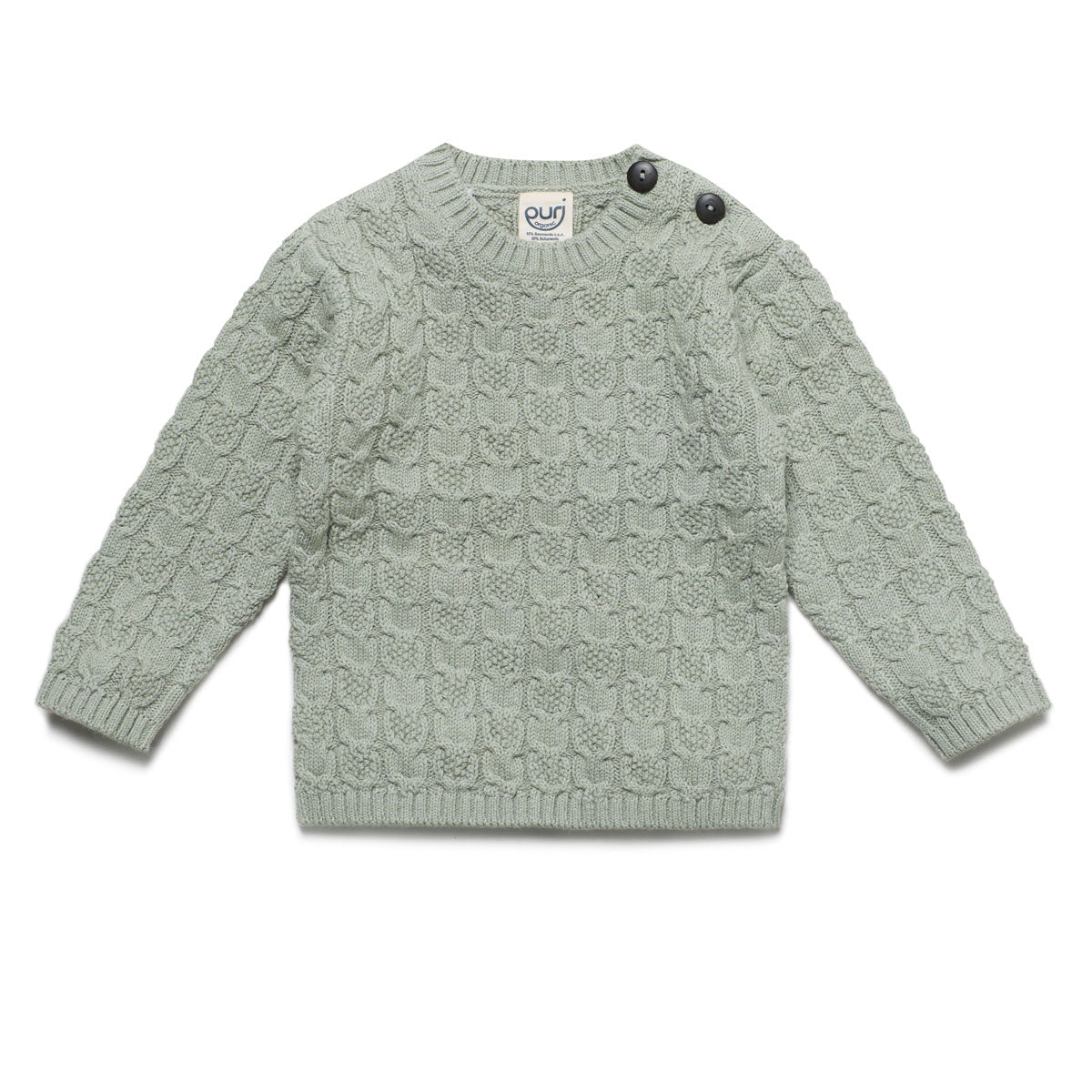 Baby Kleinkinder Pullover Strukturstrick Baumwolle (Bio) Schurwolle