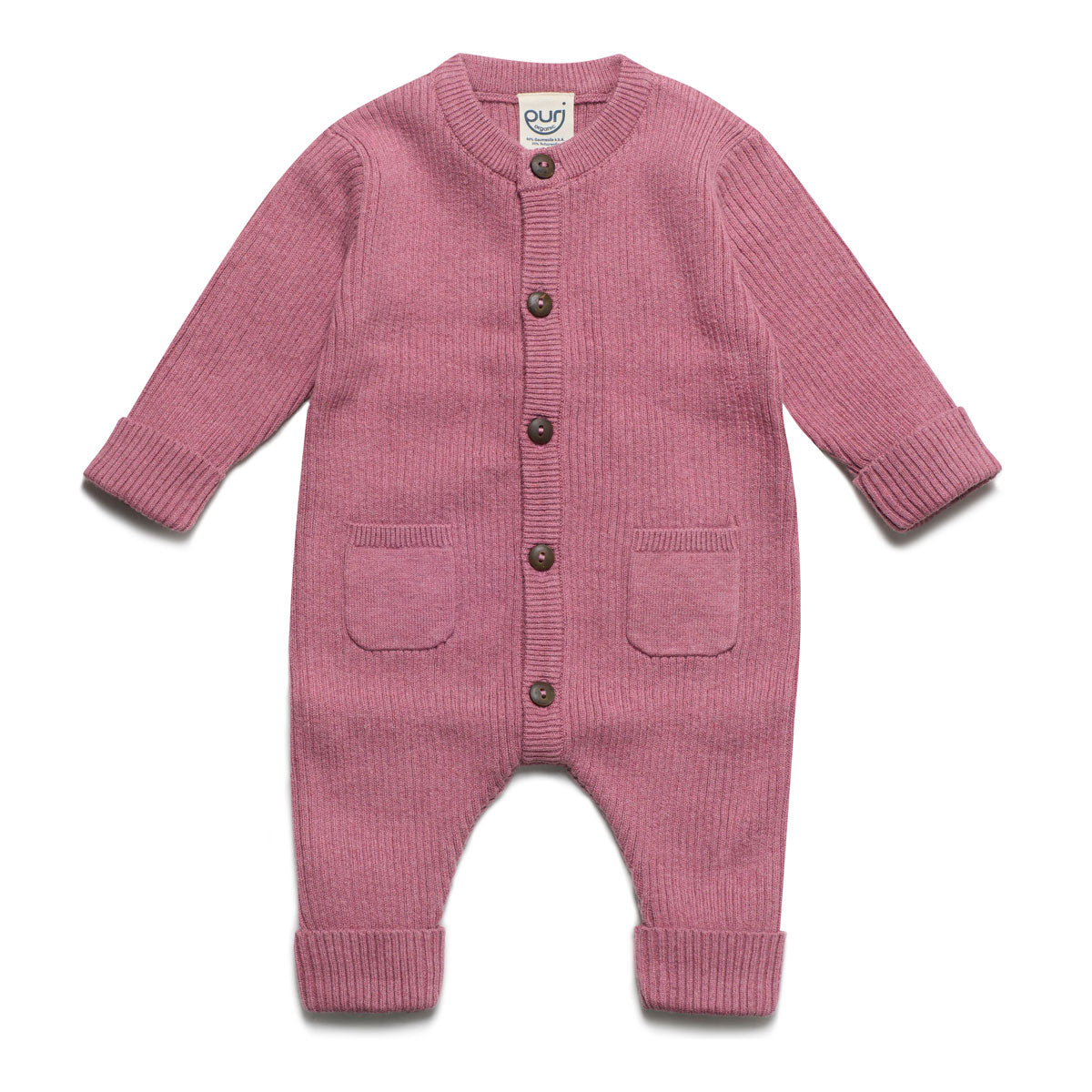 Gestrickter Baby-Overall Baumwolle (Bio) Schurwolle