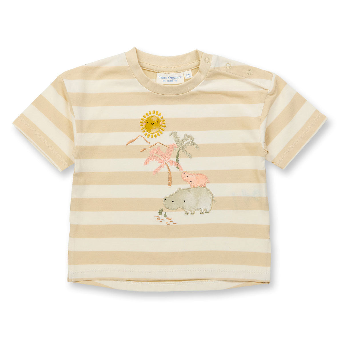 Sense Organics Baby T-Shirt Nilpferd-Motiv Bio Baumwolle