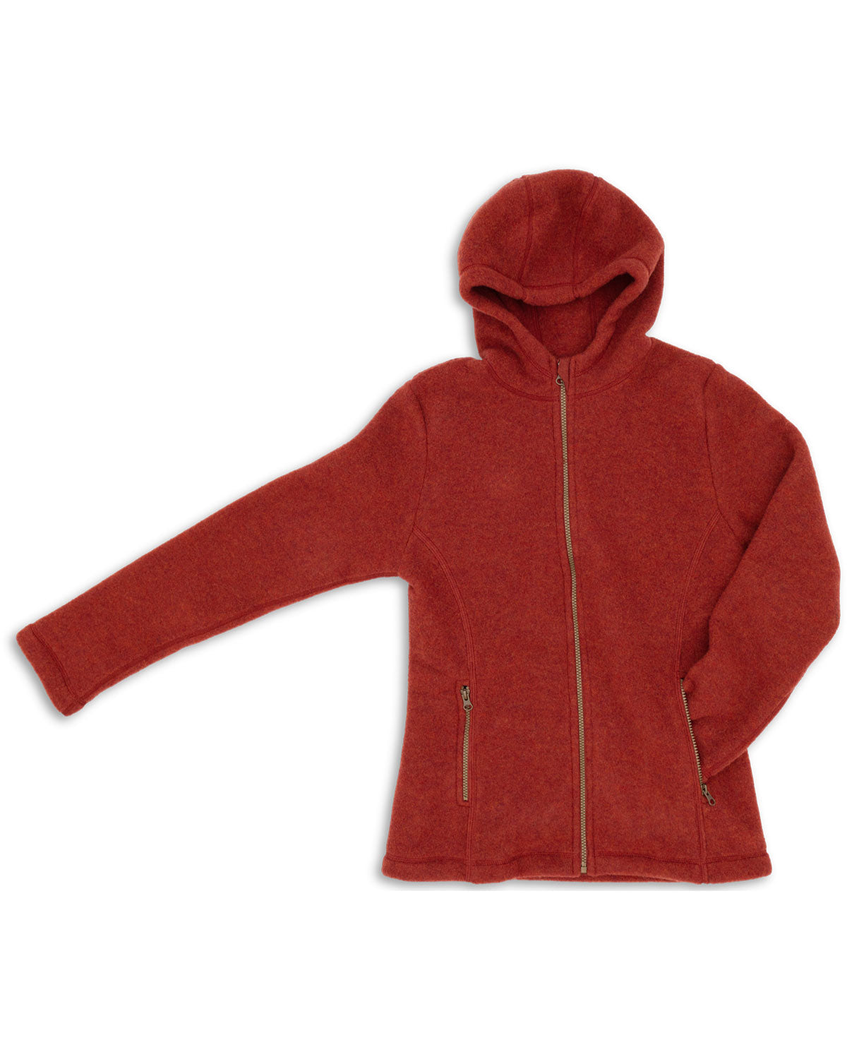 Engel Damen Fleece-Jacke mit Kapuze und Reißverschluss kbT Schurwolle
