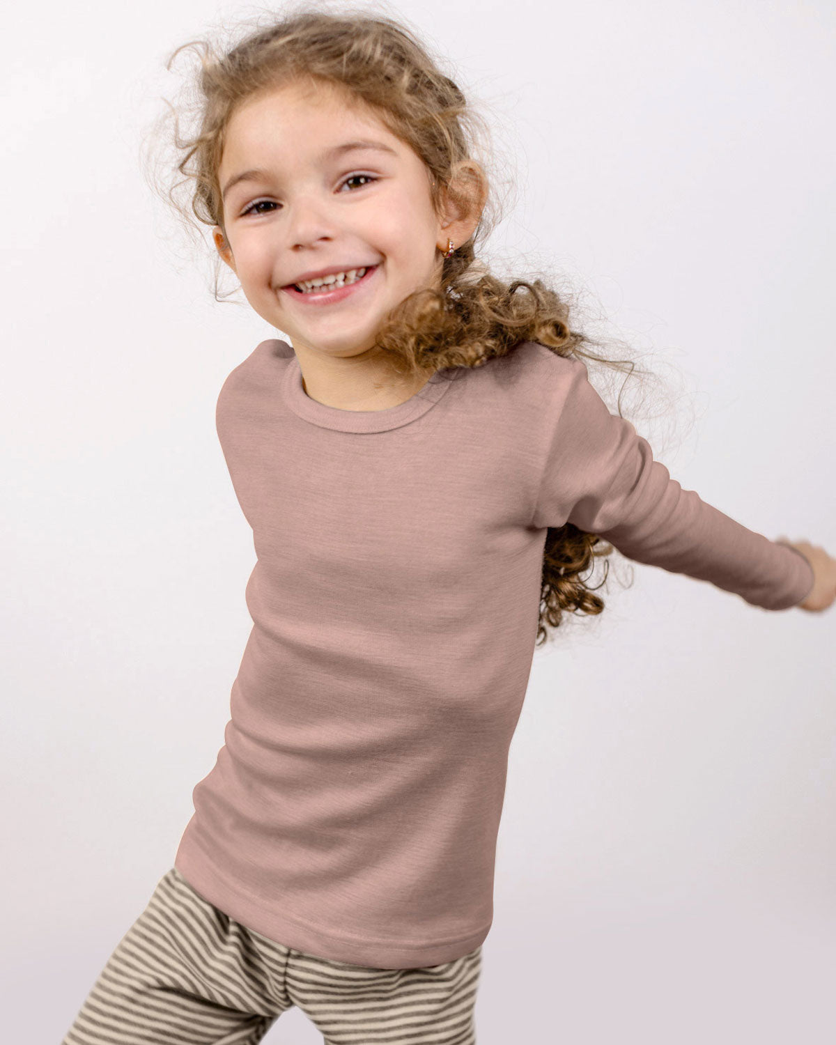 Engel Natur Kinder Unterhemd Uni Langarm Wolle Seide